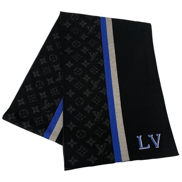 LOUIS VUITTON Louis Vuitton Echarpe LV Varsity M77935 Wool Scarf Men's Monogr... - Picture 1 of 7